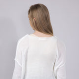 Ocean Drive Michigan Lightweight Sweater for Women in White