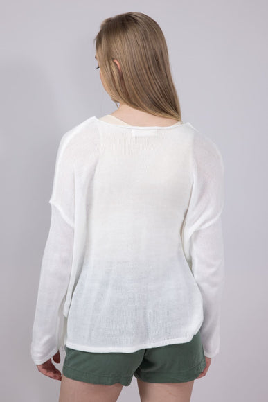 Ocean Drive Michigan Lightweight Sweater for Women in White