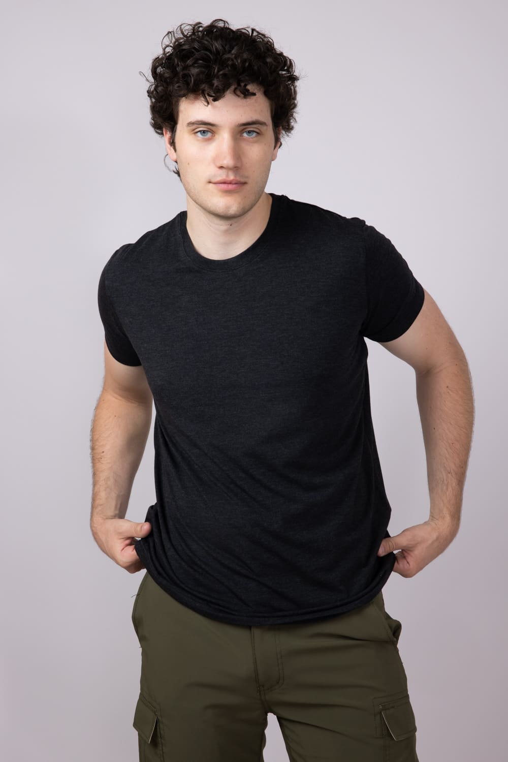 Basic Crewneck T-Shirt for Men in Black