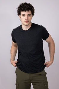 Basic Crewneck T-Shirt for Men in Black