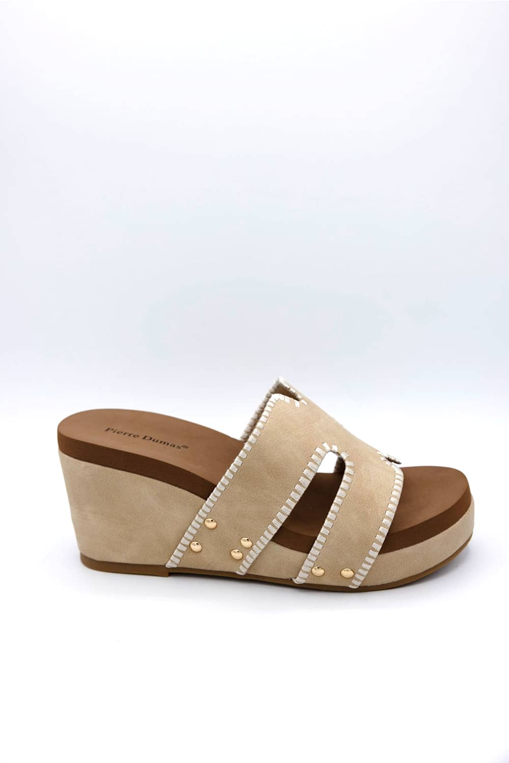 Pierre Dumas Vivian Wedge Sandals for Women in Nude