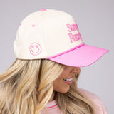 Womens Simply Southern Embroidered Sunday Funday Rope Hat for Women in Cream