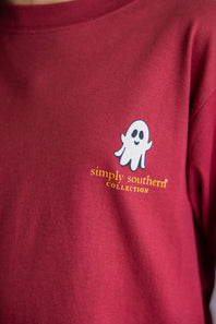 Simply Southern Youth Pumpkin Witch Hat Long Sleeve T-Shirt for Girls in Red