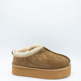 Simply Southern Open Platform Slippers for Women in Light Brown