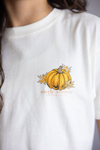 Simply Southern Youth Leaves Are Falling Autumn Is Calling T-Shirt for Girls in Linen