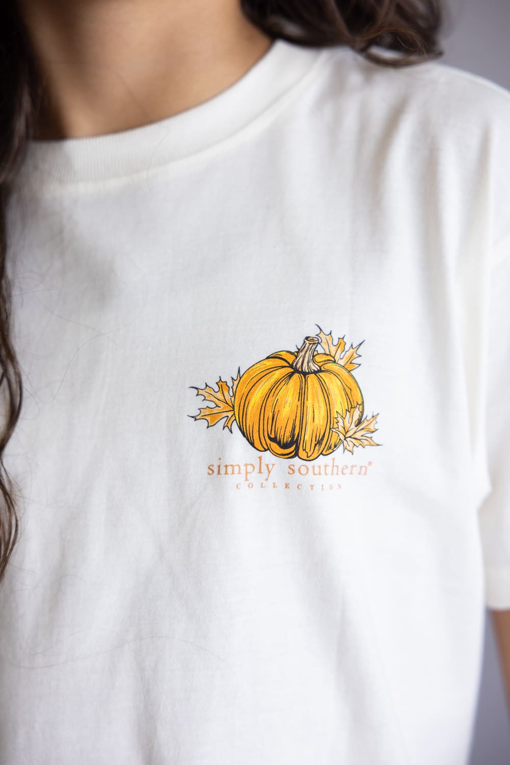 Simply Southern Youth Leaves Are Falling Autumn Is Calling T-Shirt for Girls in Linen