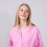 Womens Simply Southern Johnny Collar Cropped Hoodie for Women in Pink