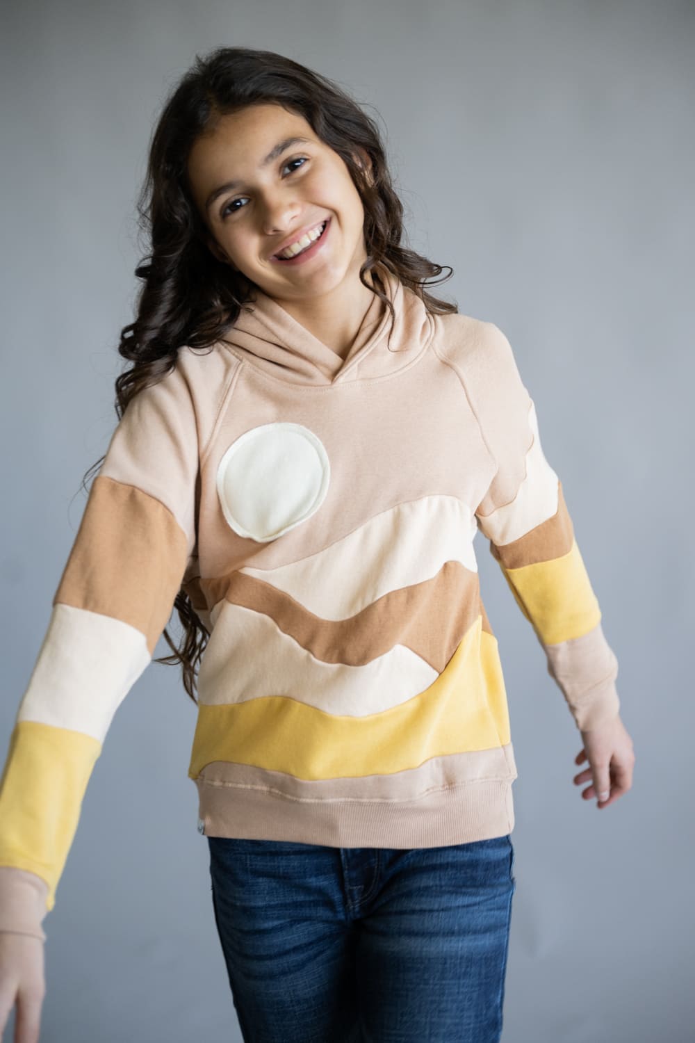 Simply Southern Youth Sun Patch Hoodie for Girls in Multi