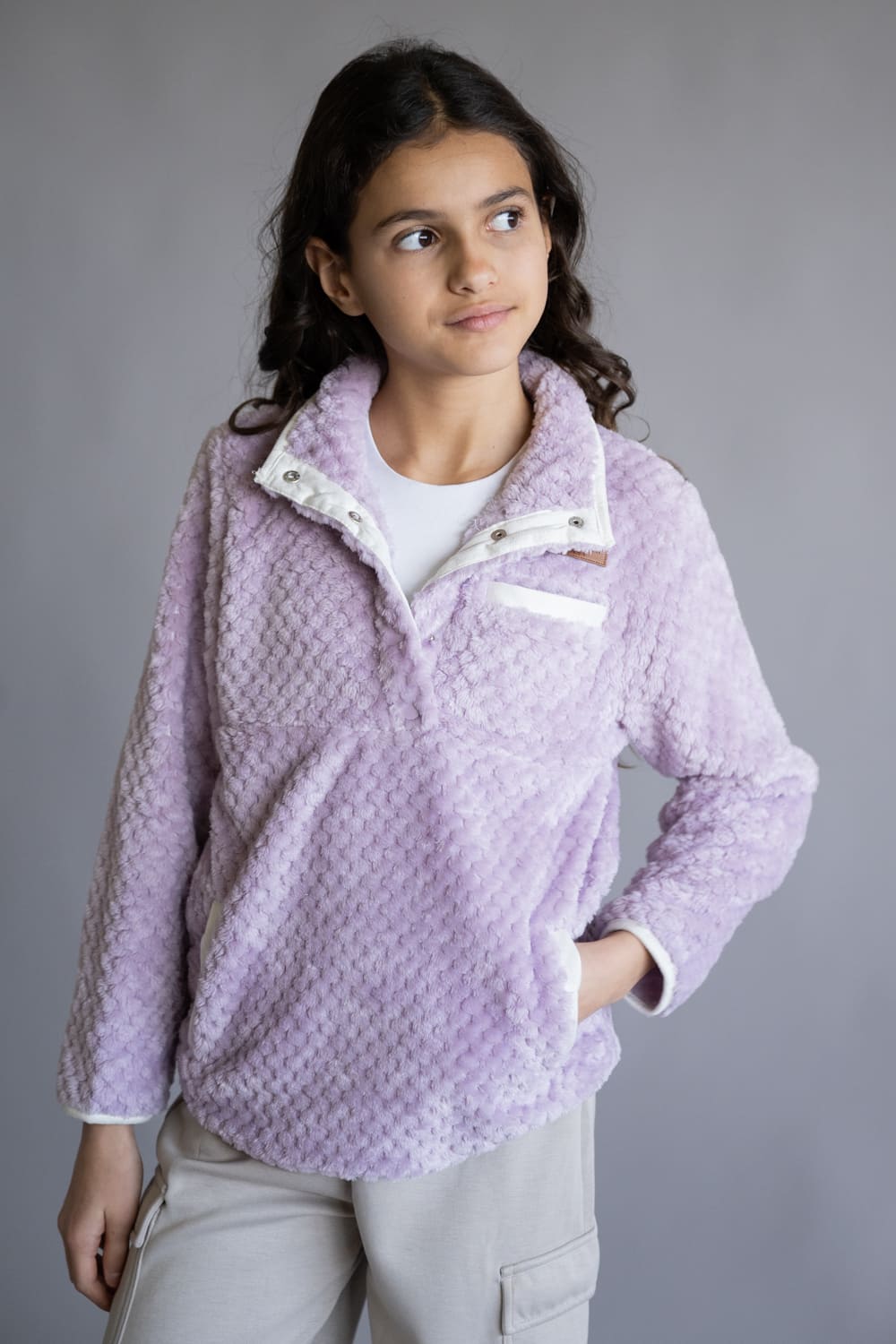 Simply Southern Simply Soft Pullover for Girls in Lilac Purple