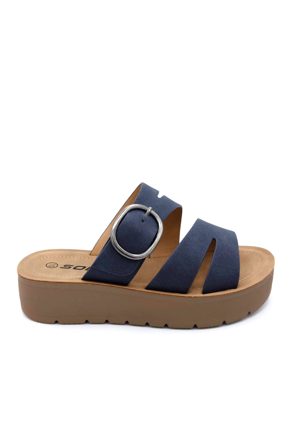 Soda Hanson Platform Sandals for Women in Navy