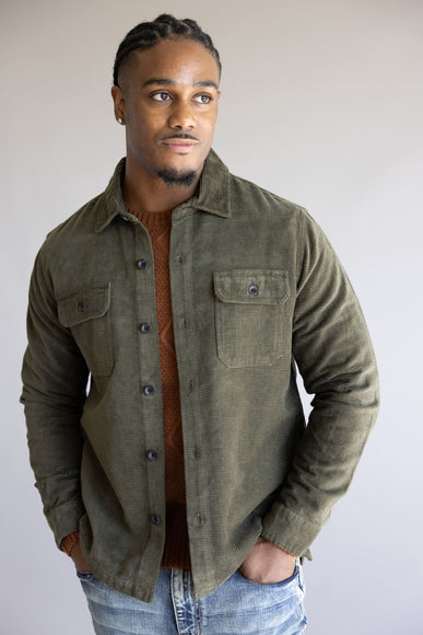 Union Corduroy Shacket for Men in Hunter Green