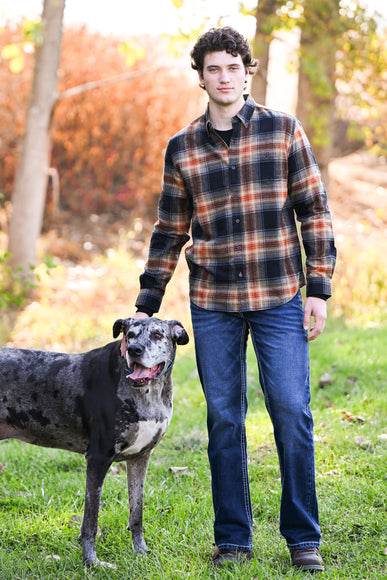Weatherproof Vintage Brushed Flannel Shirt for Men in Bombay Brown