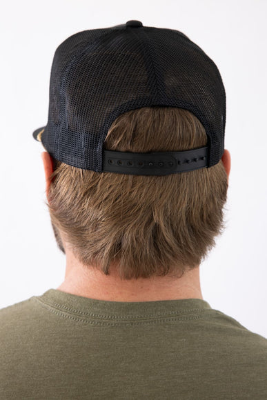Whiskey Bent Gold Rope Trucker Hat for Men in Black