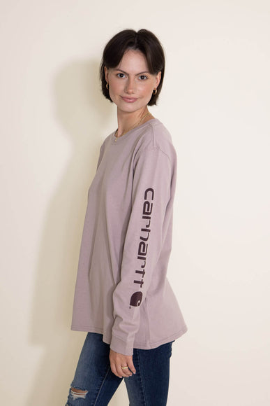 Carhartt Long Sleeve Logo T-Shirt for Women in Light Purple