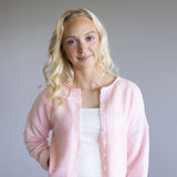 Mimosa Classic Lightweight Cardigan Top for Women in Sherbert Pink