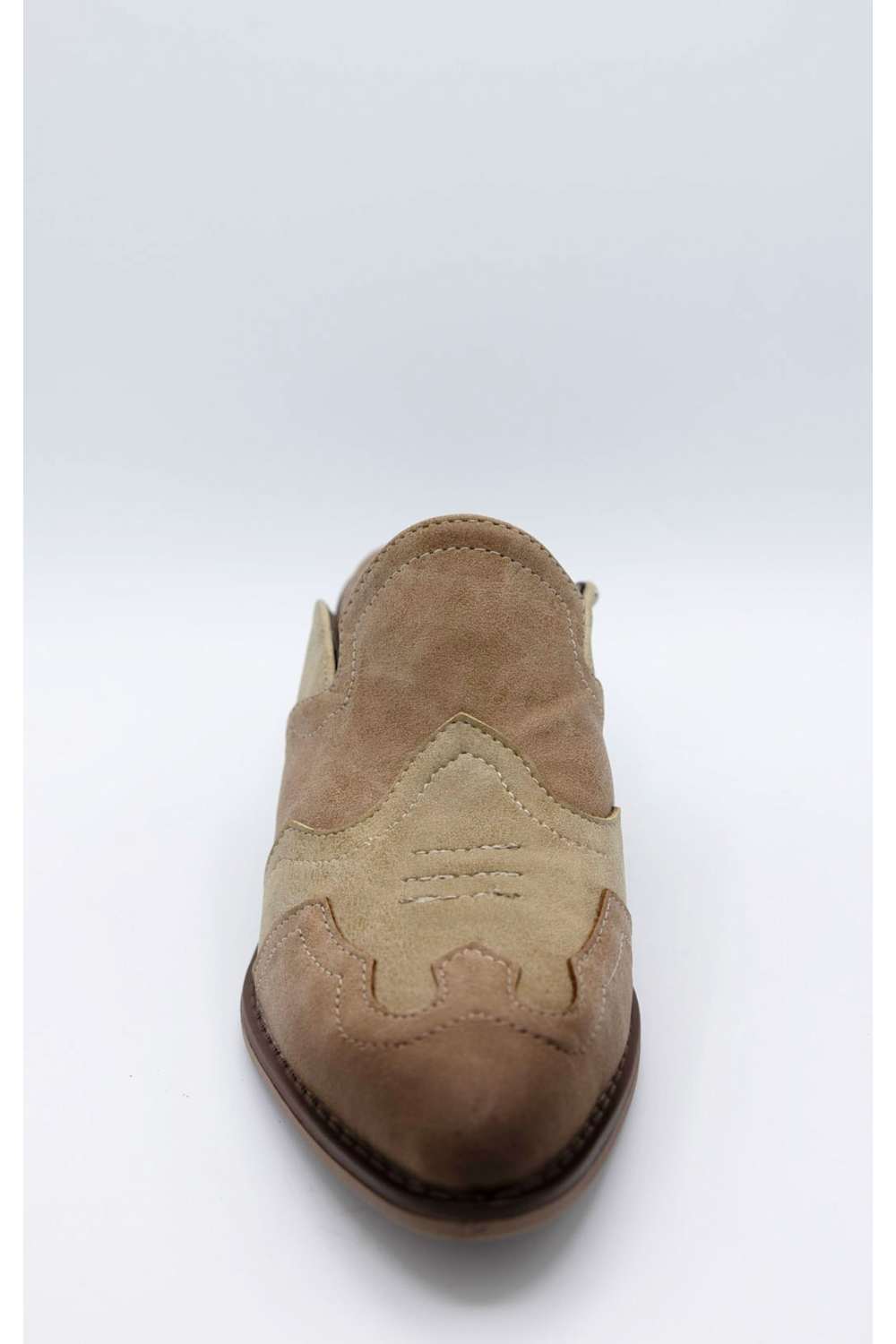 Pierre Dumas Whitney Heeled Mules for Women in Taupe