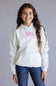 Simply Southern Youth Embroidered Dilara Bow Hoodie for Girls in Heather Grey