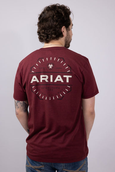Ariat Explorer Classic T-Shirt for Men in Crimson Red Heather