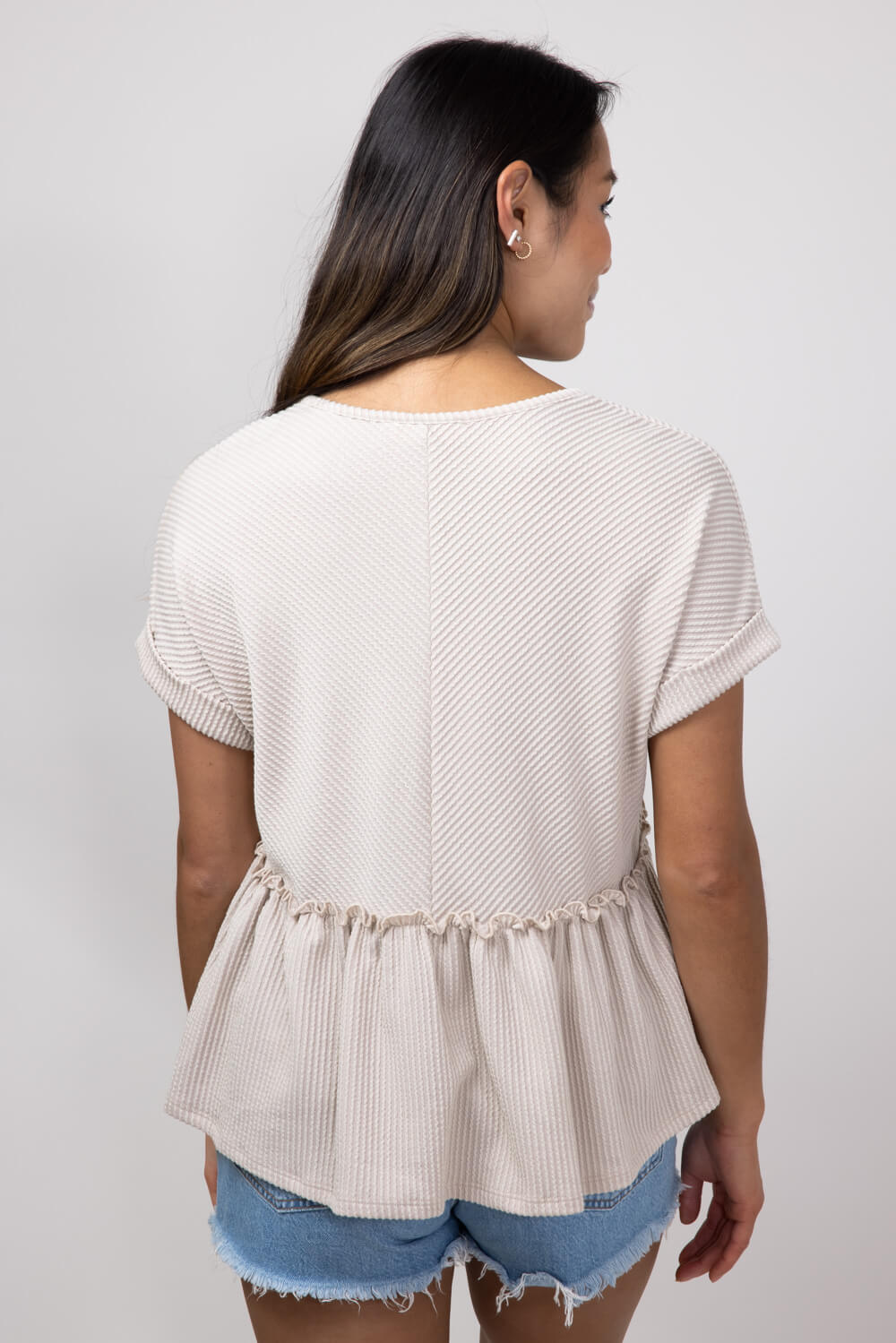 v neck peplum tops