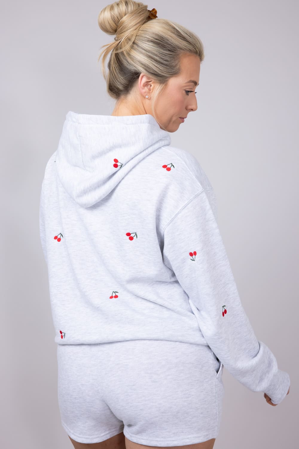 1897 Active Embroidered All Over Print Cherry Hoodie for