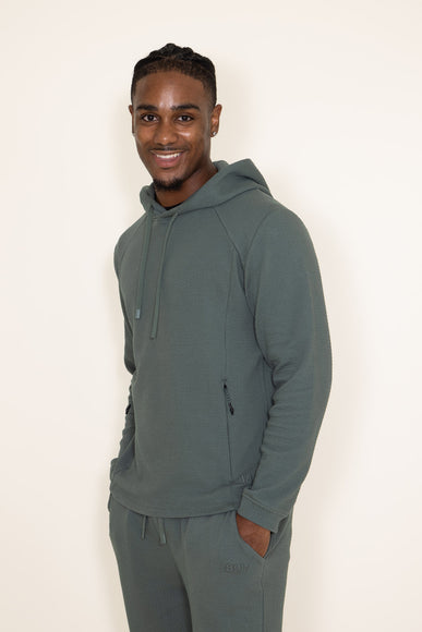 1897 Active Diamond Weave Hoodie for Men in Olive Green