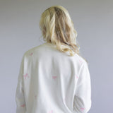 1897 Active Embroidered Bow Fleece Shorts for Women in Ivory