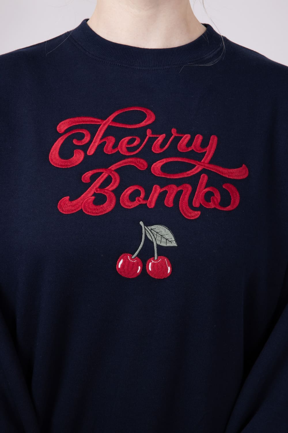 1897 Active Embroidered Cherry Bomb Sweatshirt for Women in