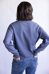 1897 Active Thankful Graphic Fleece Sweatshirt for Women in Blue