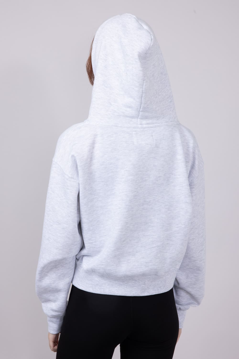☆NERDY☆ Women's Ribbon Hoodie Windbreaker White Light Grey 1897 Active ½ Zip Wisconsin Embroidered Hoodie for Women in