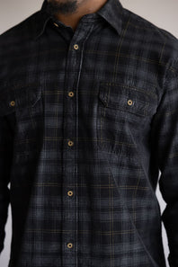 1897 Legends Corduroy Plaid Shirt for Men in Black/Grey