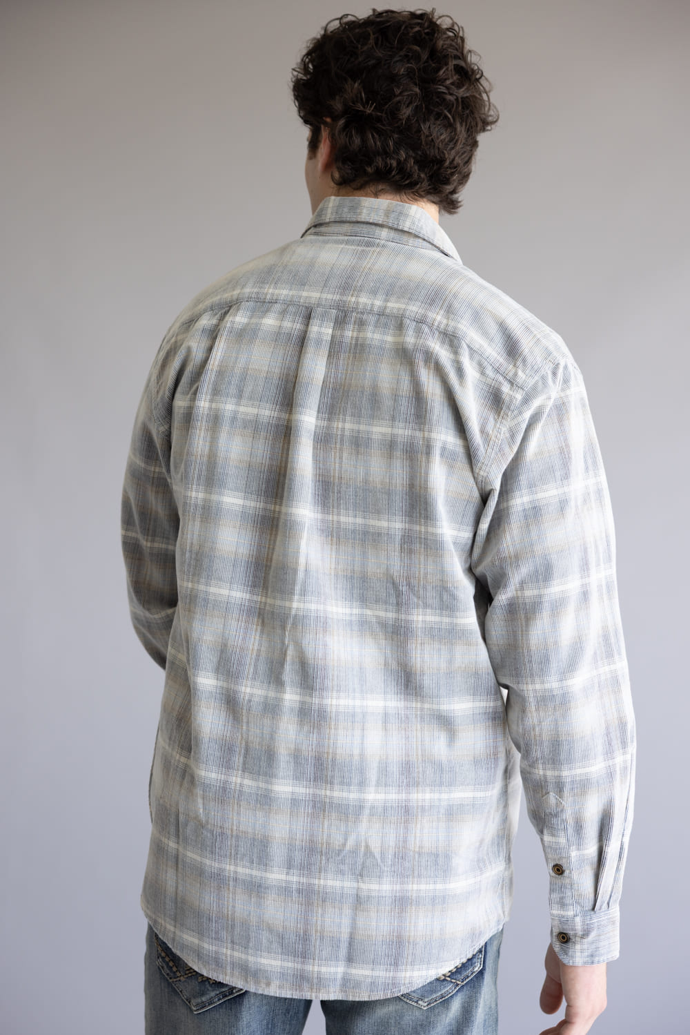 1897 Legends Corduroy Plaid Shirt for Men in Blue/Gold