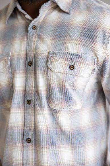 1897 Legends Corduroy Plaid Shirt for Men in Ecru/Gold