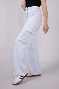 1897 Drawstring Cargo Fleece Sweatpants for Women in Grey
