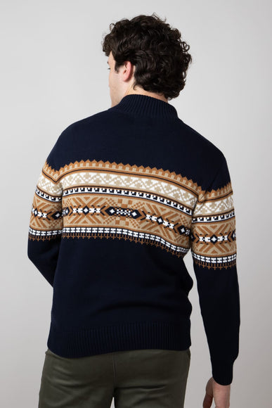1897 Original 1/4 Zip Mock Neck Sweater for Men in Navy