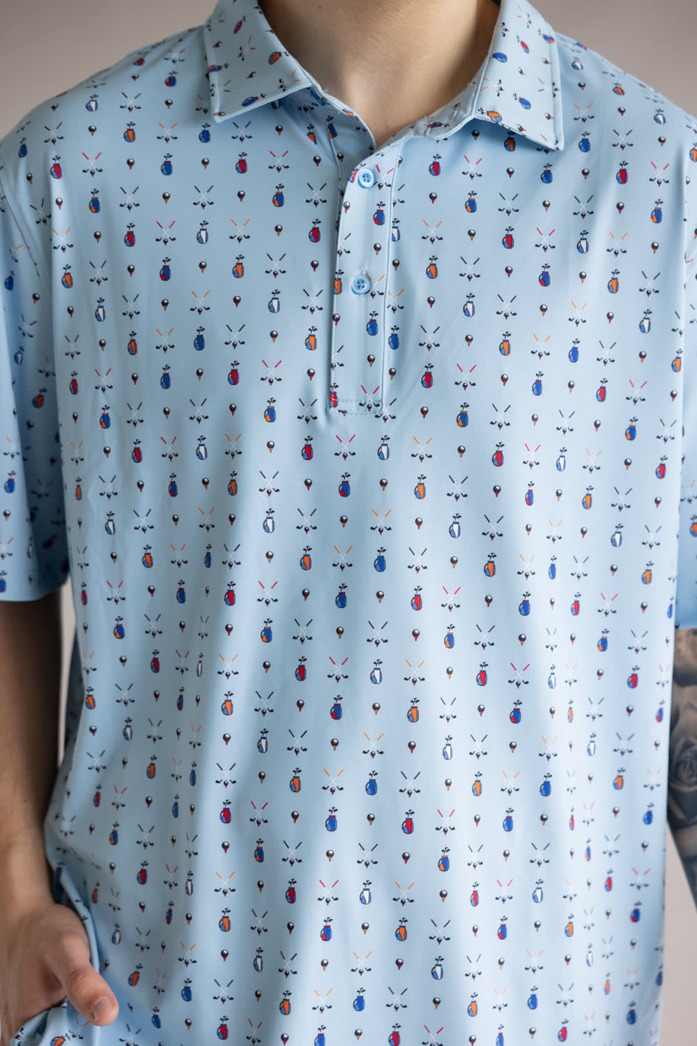 1897 Legends Golf Print Polo for Men in Blue