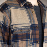 1897 Legends Stretch Flannel Shirt for Men in Brown Plaid