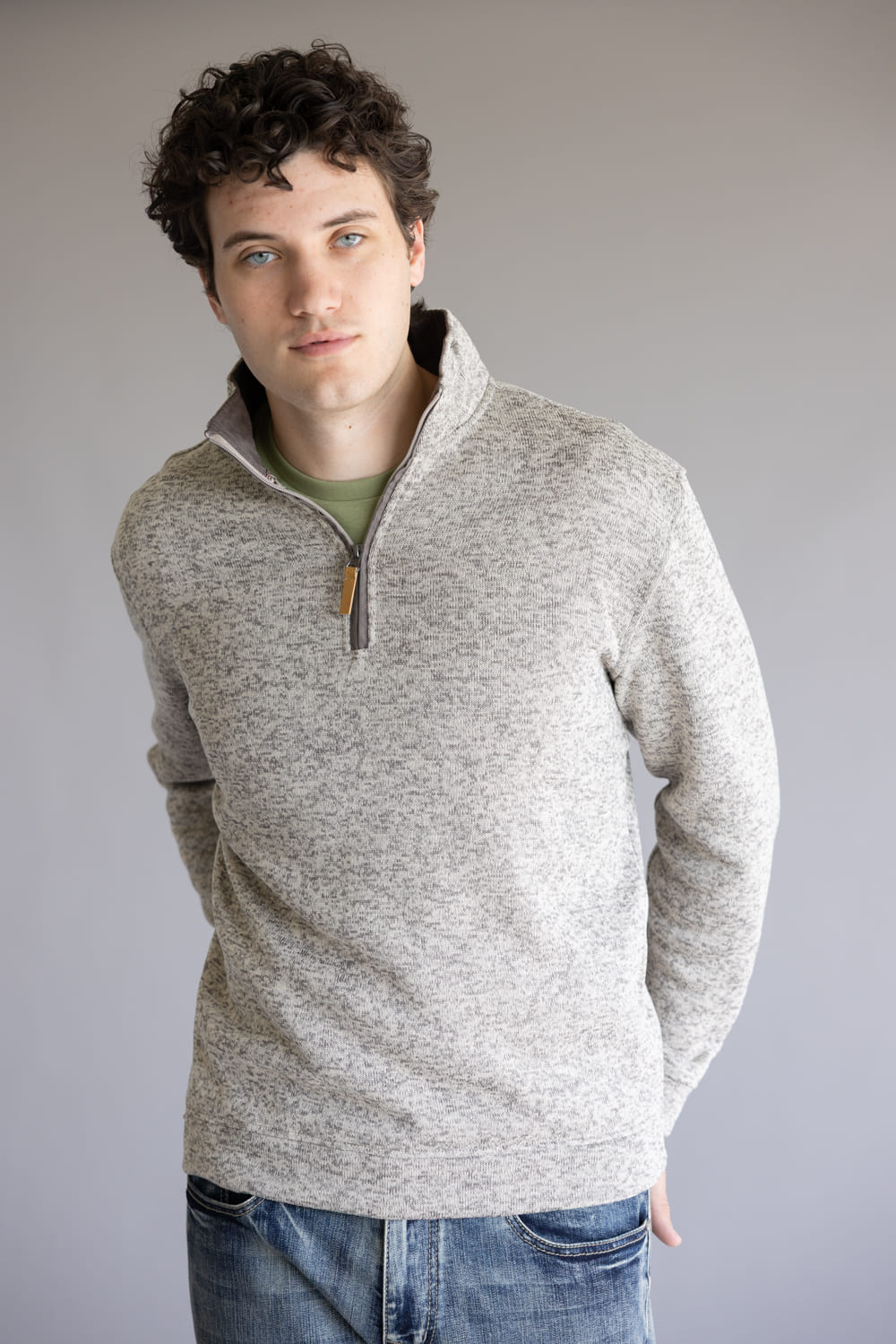 1897 Legends ¼ Zip Pullover for Men in Light Grey