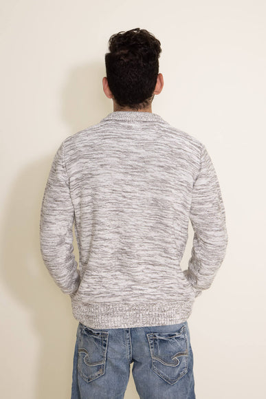 1897 Original 1/4 Cable Button Neck Sweater for Men in Ivory and Latte Brown 