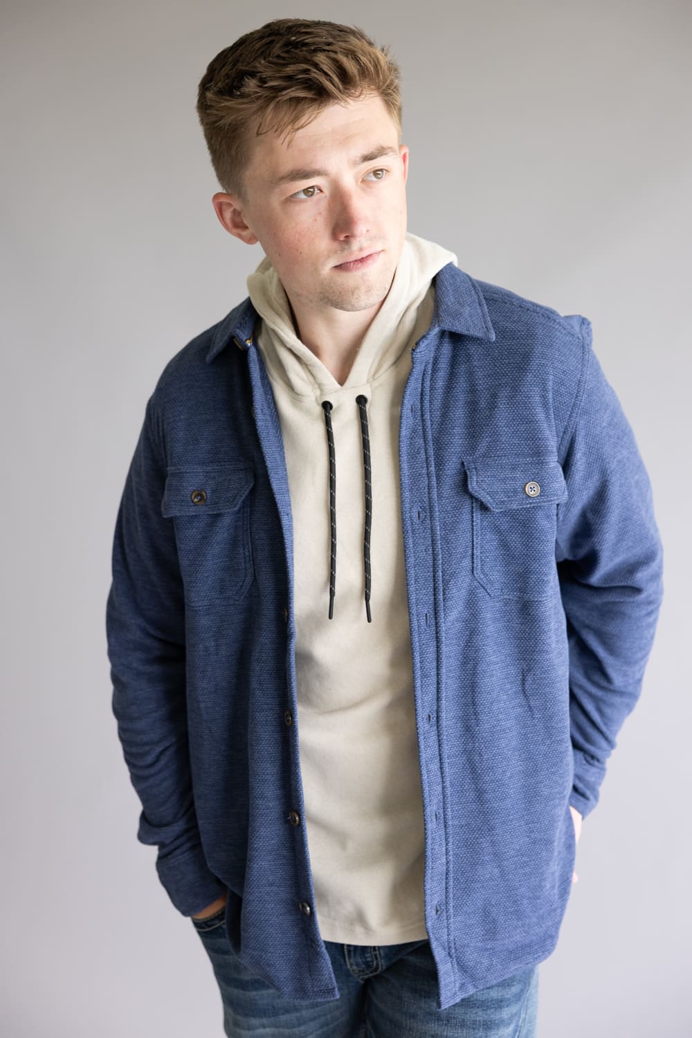 1897 Original Fleece Shirt Jacket for Men in Indigo