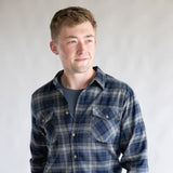 1897 Original Plaid Flannel Shirt for Men in Navy