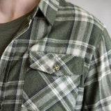 1897 Original Plaid Flannel Shirt for Men in Olive Green