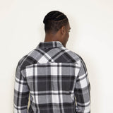 1897 Original Plaid Shacket for Men in Grey  | 8PW1087M-CHARCOAL