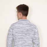 1897 Original 1/4 Cable Button Neck Sweater for Men in White and Grey