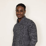 1897 Original 1/4 Shawl Cable Neck Sweater for Men in Black