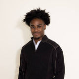 1897 Original 1/4 Zip Mock Neck Sweater for Men in Black Latte