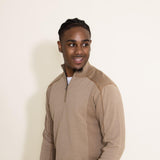 1897 Original 1/4 Zip Mock Neck Sweater for Men in Brown