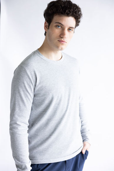 1897 Original Solid Crew Thermal Long Sleeve Shirt for Men in Grey