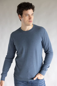 1897 Original Solid Crew Thermal Long Sleeve Shirt for Men in Navy