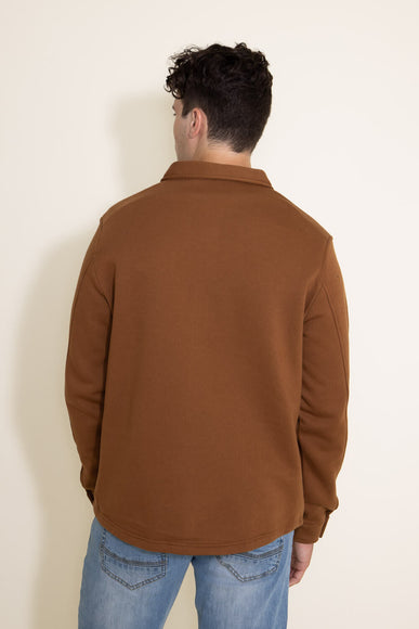 1897 Original Solid Fleece Shacket for Men in Brown