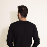 1897 Original Solid Henley Thermal Long Sleeve Shirt for Men in Black